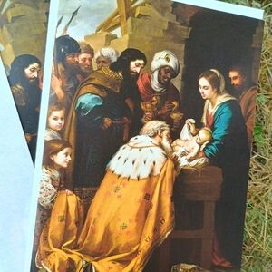 Set of six Catholic Nativity Scene Christmas cards w envelopes, Basilica